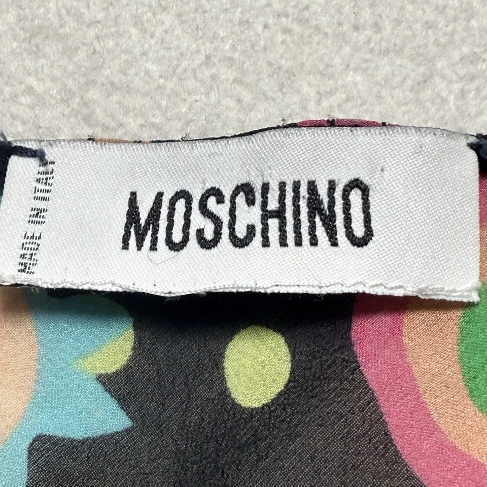 Top Moschino Y2K de malla transparente para mujer S/M flor negra hecho en Italia Foto 2 de 4