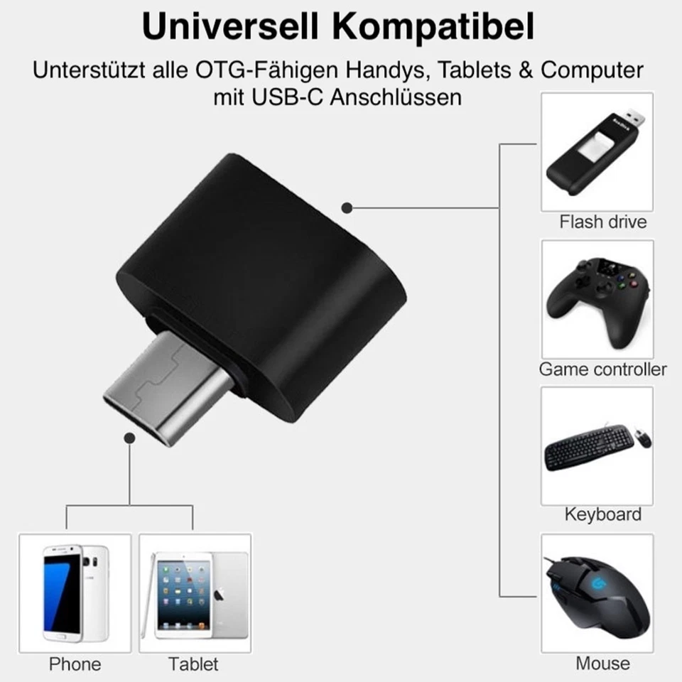 USB C auf USB A Adapter OTG USB Stick für Samsung MacBook Xiaomi iPhone - Bild 2 von 4