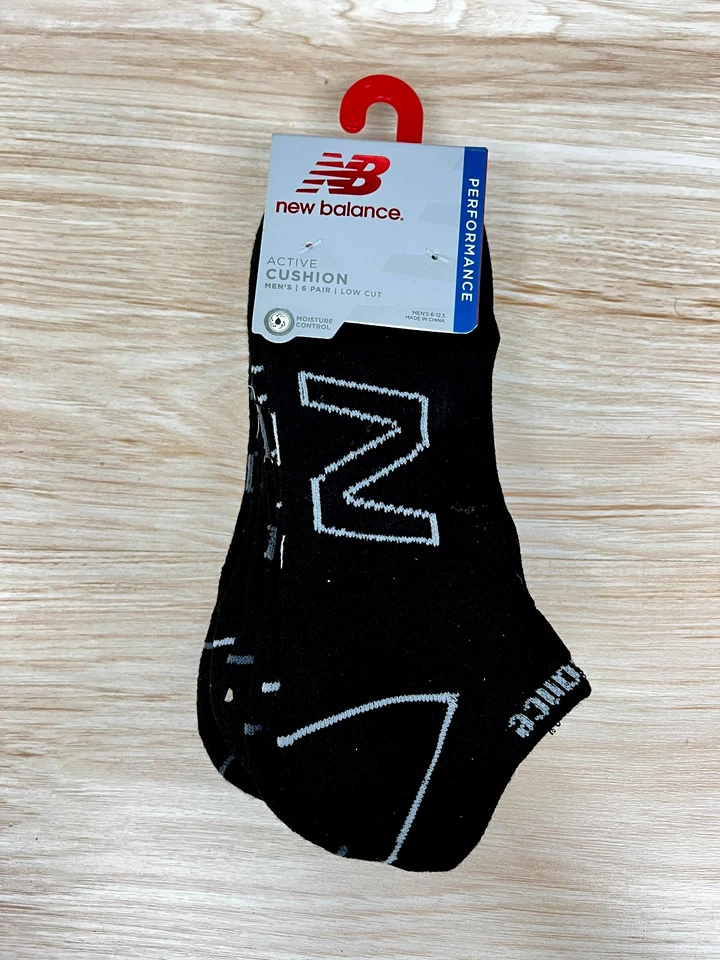 New Balance Active Cushion Hombres Corte Bajo Invierno Calcetines 2 (6 Pares) Zapato Talla 6-12.5 Foto 2 de 3