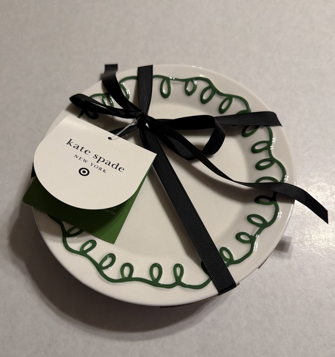 Kate Spade New York X Target DESSERT PLATE SET (4) Stoneware Green