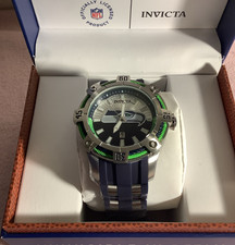 Invicta NFL Seattle Seahawks Men’s Quartz 52mm Watch 100m Blue Silicone Strap