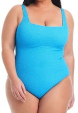 Bleu by Rod Beattie Plus Size Square-Neck One-Piece Swimsuit Coldwater Blue 16W