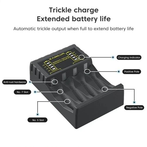 Intelligent Battery Charger 4-Slot For AA AAA NI-CD NI-MH Rechargeable Batteries - Picture 5 of 7