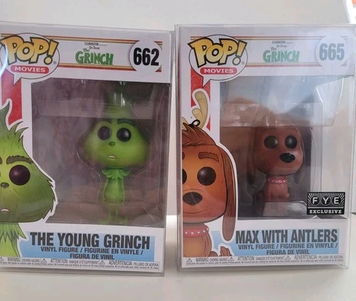 FUNKO POP Movies Dr. Seuss’ The Grinch 665 Max with Antlers  Young Grinch 662