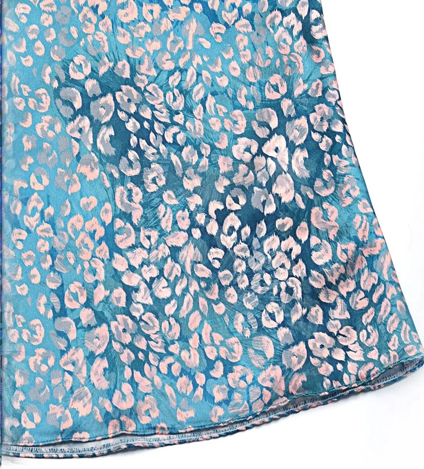 Леопардовый принт зеленый атлас пижамы платье - Изображение 4 из 4