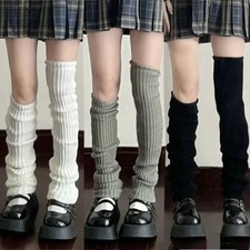 Women Y2K Knit Flared Leg Warmers Extra Long 72cm Slouchy Boot Cover Socks 1 Pai