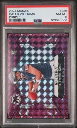 2024 PANINI MOSAIC PURPLE #289 CALEB WILLIAMS 23/49 PSA 8