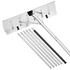 Roof Snow Rake 20ft Adjustable Pole with Wheels 26" Wide Shingle-Safe Blade