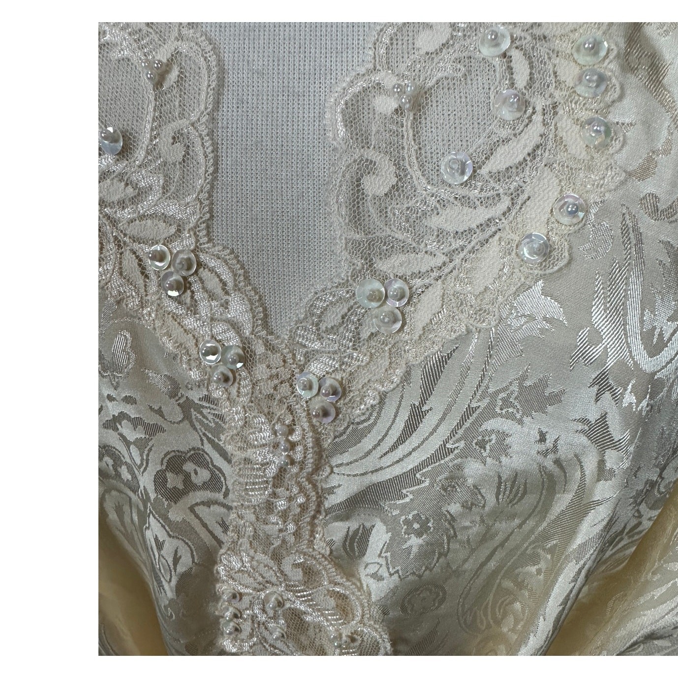 Delicates Medium Polyester Cream Beaded Lace Trim… - image 8