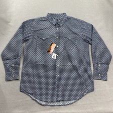 Panhandle Shirt Mens Extra Large Charcoal Pearl Snap Geometric Western Rodeo