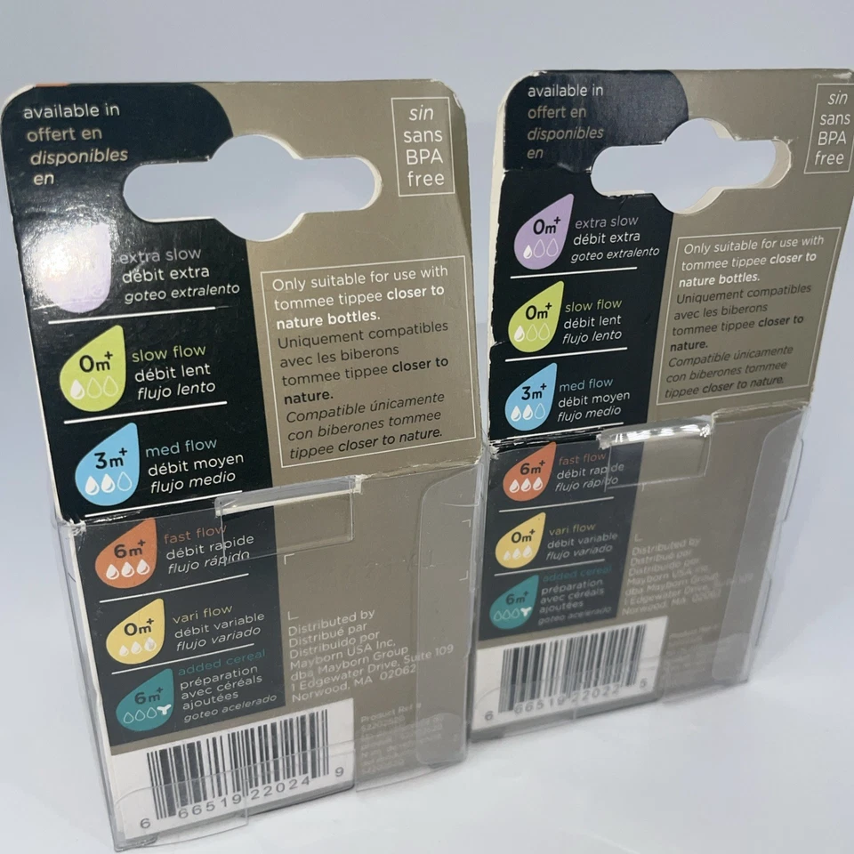 Reemplazos de pezón para biberón Tommee Tippee Closer to Nature (2) 3m+ y (2) 6m+ Foto 4 de 4