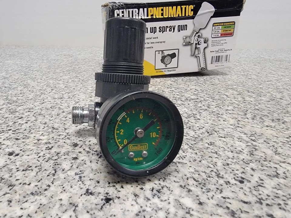 Pistola pulverizadora de retoque neumática central ~ HVLP 1/4"-18nps LNLET 45 psi #46719 Foto 2 de 4