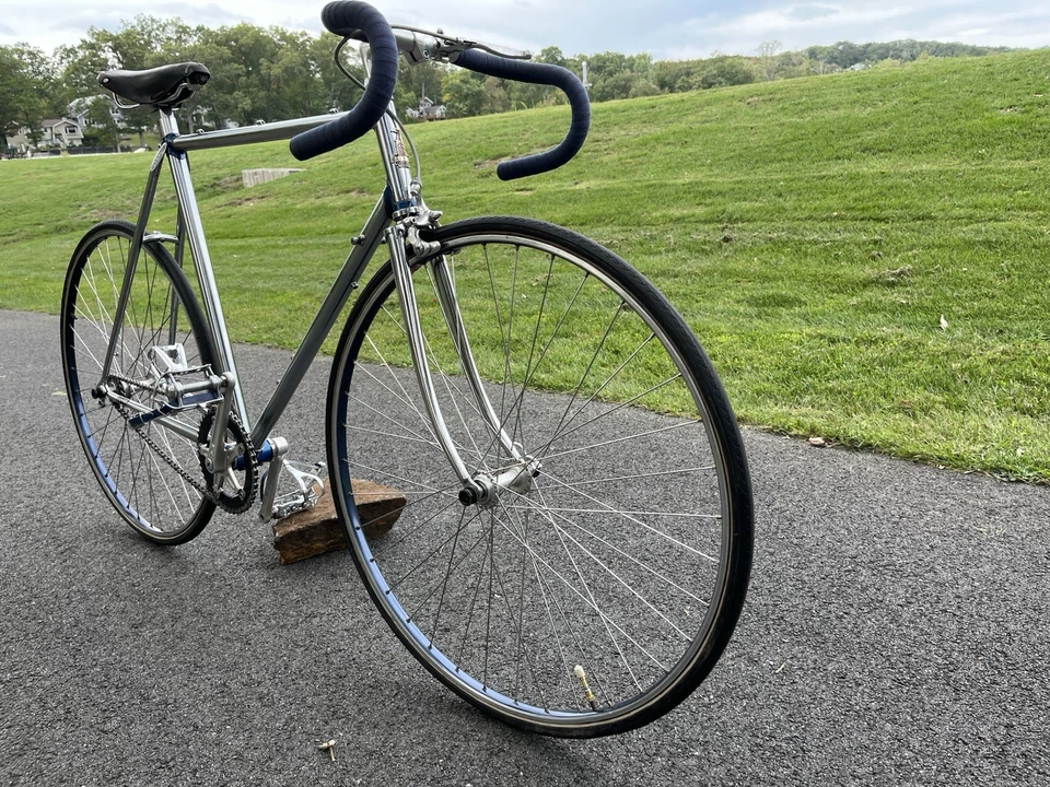 Bicicleta de Pista Fixie 555SL Raleigh Super Course 1984 De Colección Cuadro Cromo ¡Bonita! Foto 2 de 4