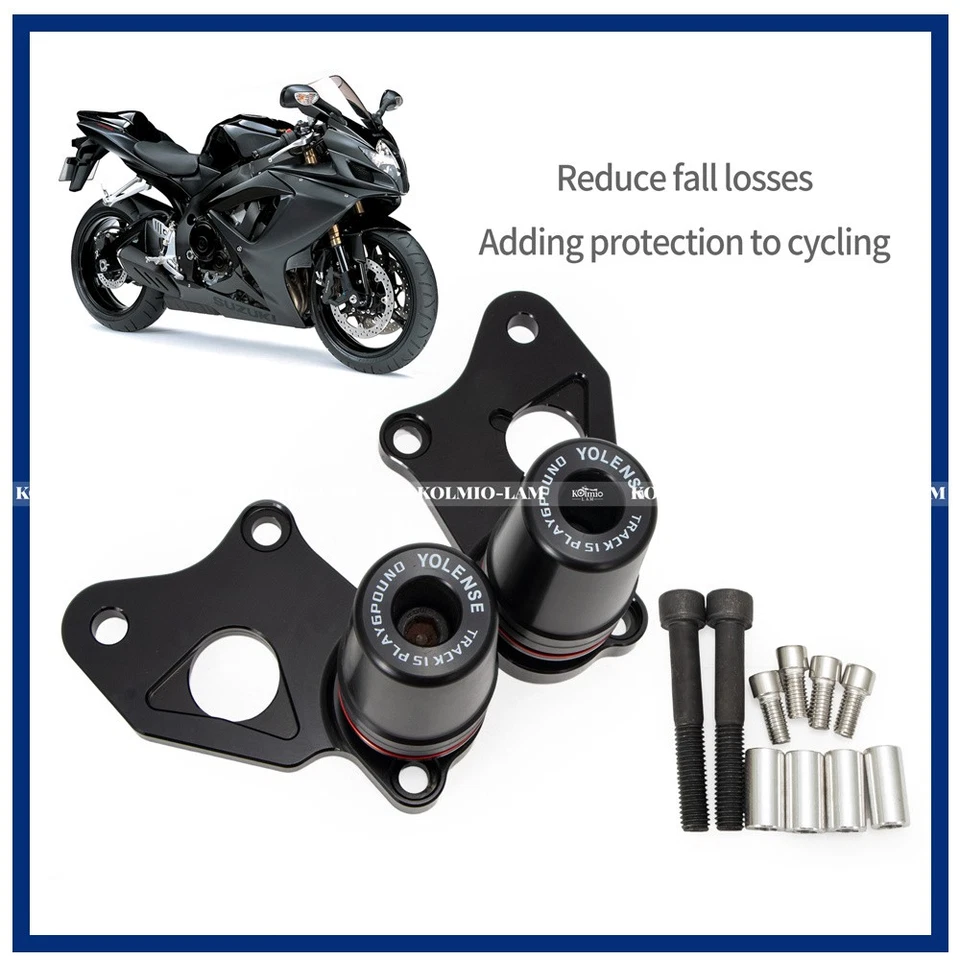 Protector de caída de choque deslizante de cuadro apto para Suzuki GSXR600 GSXR750 2006-2016 Foto 3 de 4