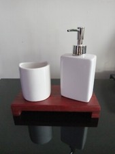 Padauk And Maple Wood Pedestal Soap Stand, Farmhouse Wood Riser, Soap Dish