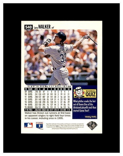 LARRY WALKER YOU PICK SEE SCANS OF EVERY CARD RC, INSERTS HIGH GRADE CARDS - Picture 451 of 463