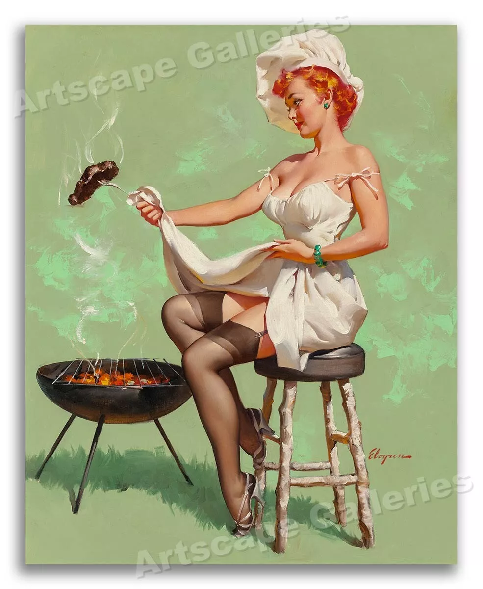 A Lot At Steak" 1950s Vintage Era Elvgren Sexy Pin-Up Cooking Print -  8.5x11 | eBay