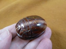 (Y-SCA-559) red Scarab beetle bug gemstone carving love Egyptian bugs figurine