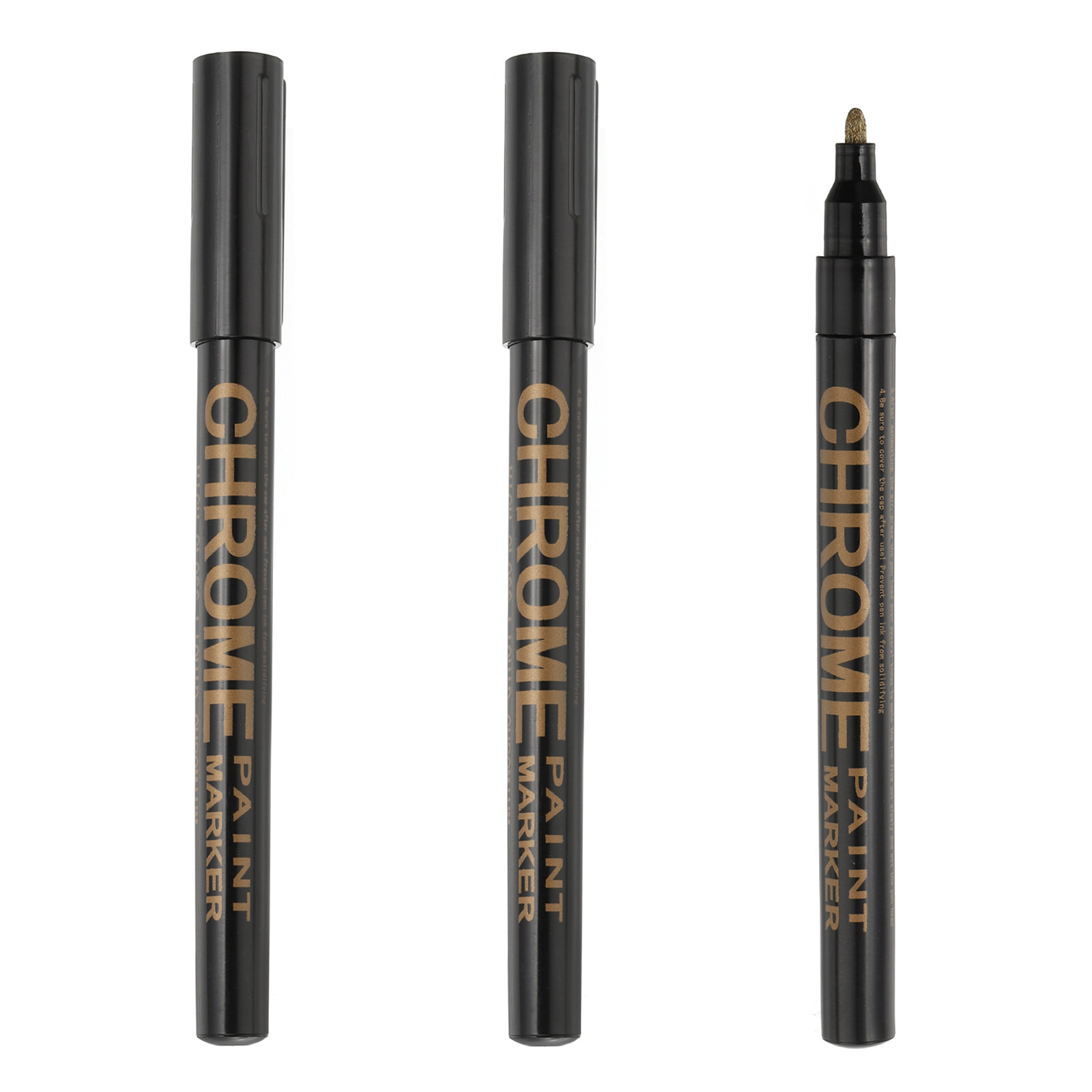 Chrome Markers, 3Pcs Liquid Chrome Pens with 1mm Fine Tip, Gold-image
