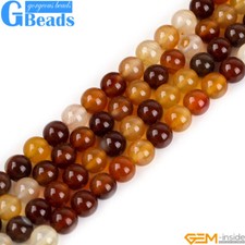 Natural Carnelian Agate Gemstone Round Beads For Jewelry Making 15" 6mm 8mm 10mm