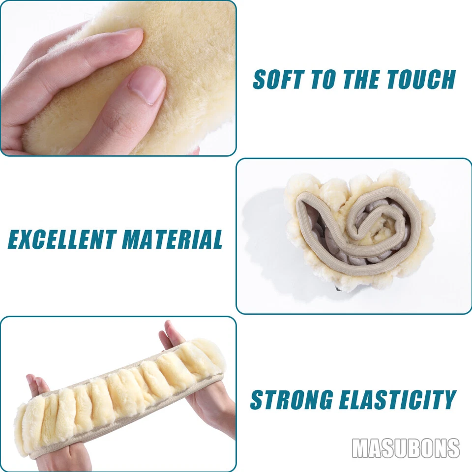 Faux Sheepskin Car Steering Wheel Cover 3pc For Cadillac Escalade Interior Decor Foto 4 de 4