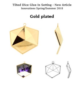 Authentic Superior PRIMERO Metal Settings for Gluing 4933 Tilted Dice Fancy Crystals
