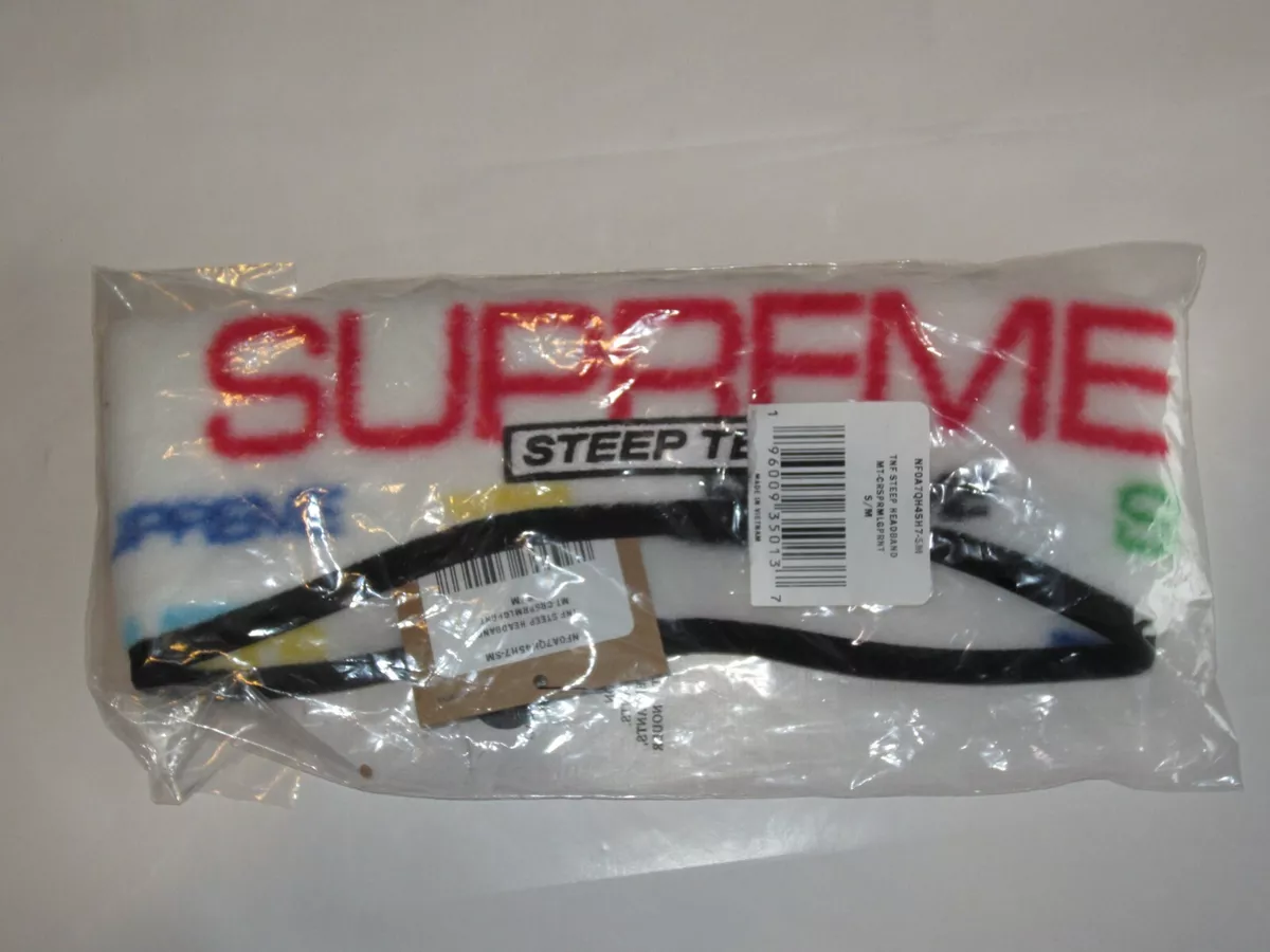 SUPREME x The North Face Steep Tech Headband WHITE MULTICOLOR S/M NEW! F/W  2021