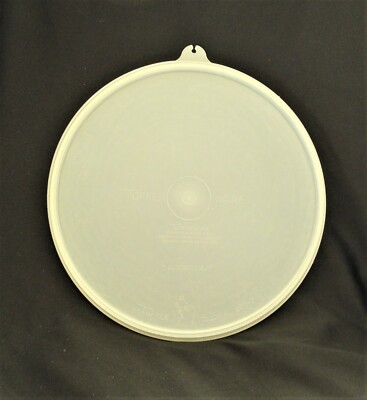 VINTAGE TUPPERWARE RUNDER TRANSPARENTER DECKEL NR. 229-7 Durchmesser 20,5 cm/8'' BRAUCHEN SIE EINEN ERSATZ???