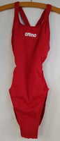 Arena Solid Swim Tech Team Damen-Badeanzug Einteilig Schnelltrocknender, Rot
