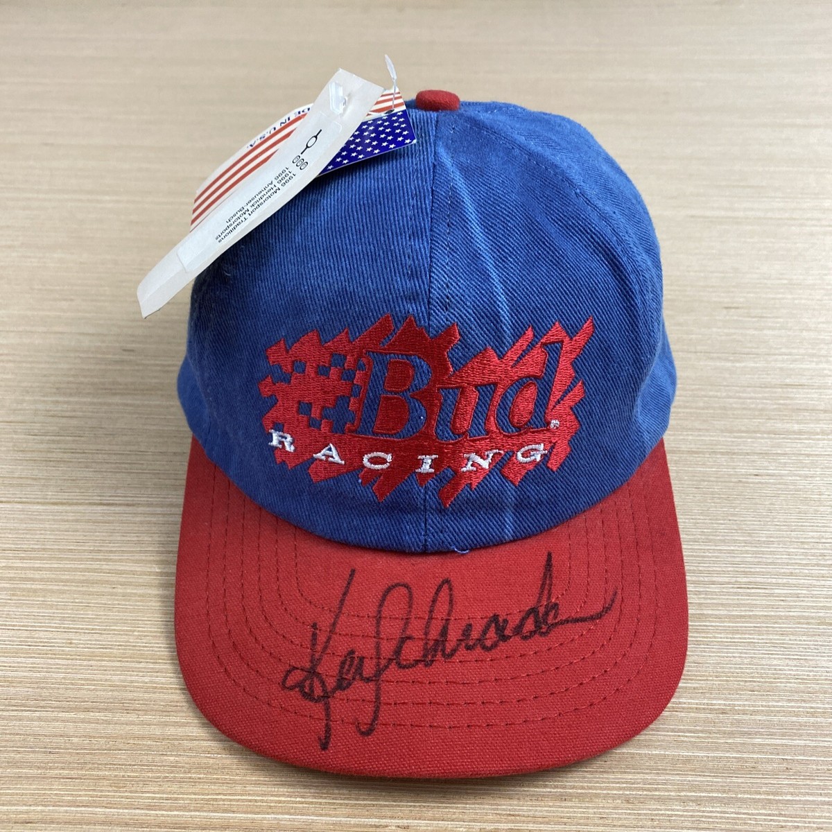 Chase Racewear Bud Racing Hat Mens Strapback Blue Spellout Logo Signature  Signed