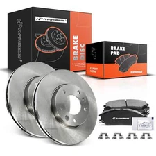 A-Premium Front Side Disc Brake Rotor & Brake Pads for Kia Sedona 2004 2005 3.5L