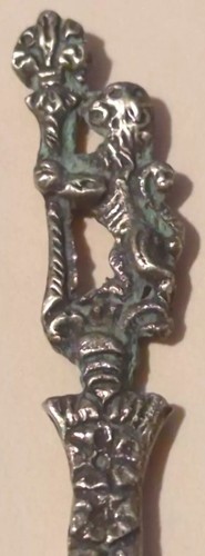 6 Pc. SET- Vintage Silver-Tone Italy Lion Appetizer Spoon VG free shpg - Picture 8 of 11