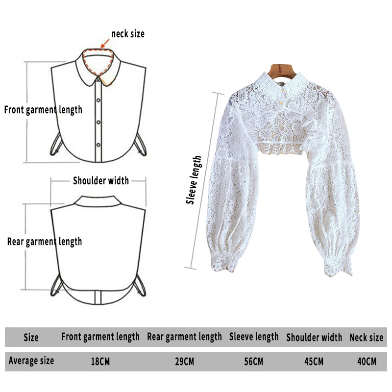 1pcs Womens Bolero Blouse Lace Hollowed Choker Half Shirt Blouse Crop Tops - Image 4 of 4