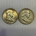 1951, 1952 Franklin Half Dollars AS