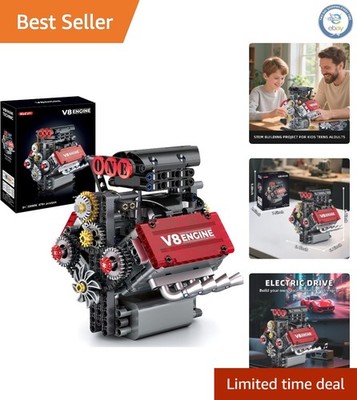 Build Your Own V8 Engine Model - Educational & Interactive STEM Toy Set