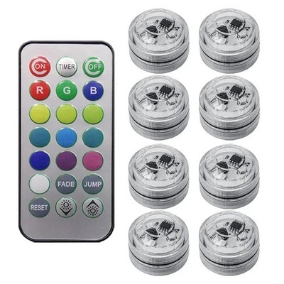 4XMulticolor LED Licht Auto Zubehör Atmosphäre Lichter Set Lampe Fernbedienung