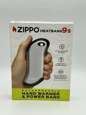 New Sealed Zippo HeatBank 9s Hand Warmer Rechargeable Power Bank Silver