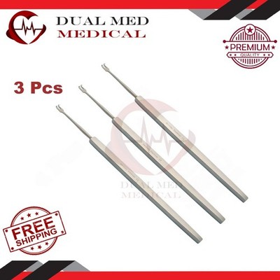 3X OR Grade Guthrie Fixation Skin Hook 5'' Sharp 2 Prongs Dermatology Instruments