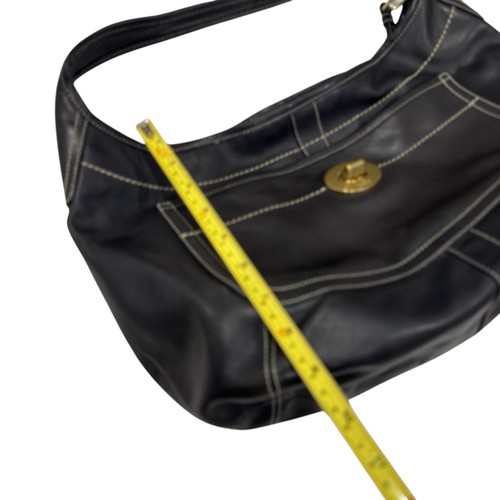 Vintage Coach schwarz Leder Ergo Hobo Schultertasche gold Drehverschluss Handtasche #10741 RAR - Bild 10 von 18