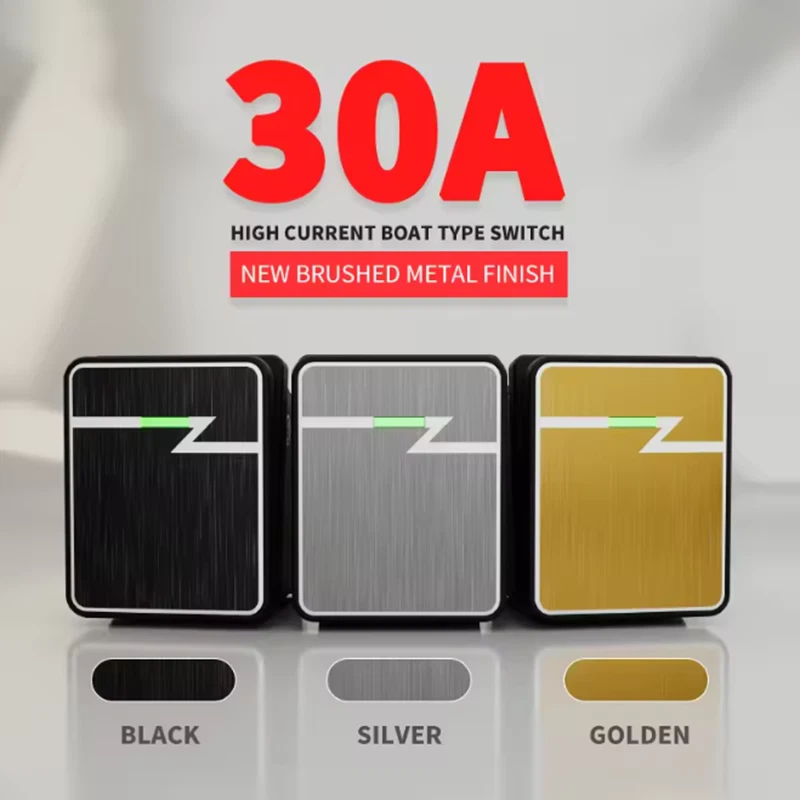 NOVO Interruptor Balancim Resistente 30A 4 Pinos IP65 Alumínio Iluminado Equipamento Industrial - Imagem 2 de 4