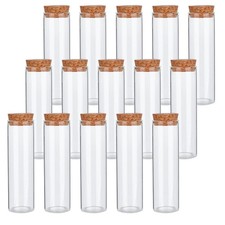 OLYCRAFT 15Pcs 50ml/1.7 Oz Glass Test Tube with Cork Stoppers Transparent Gla...