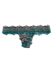 Victoria's Secret PINK Allover Floral Lace Thong Panty Green Chevron
