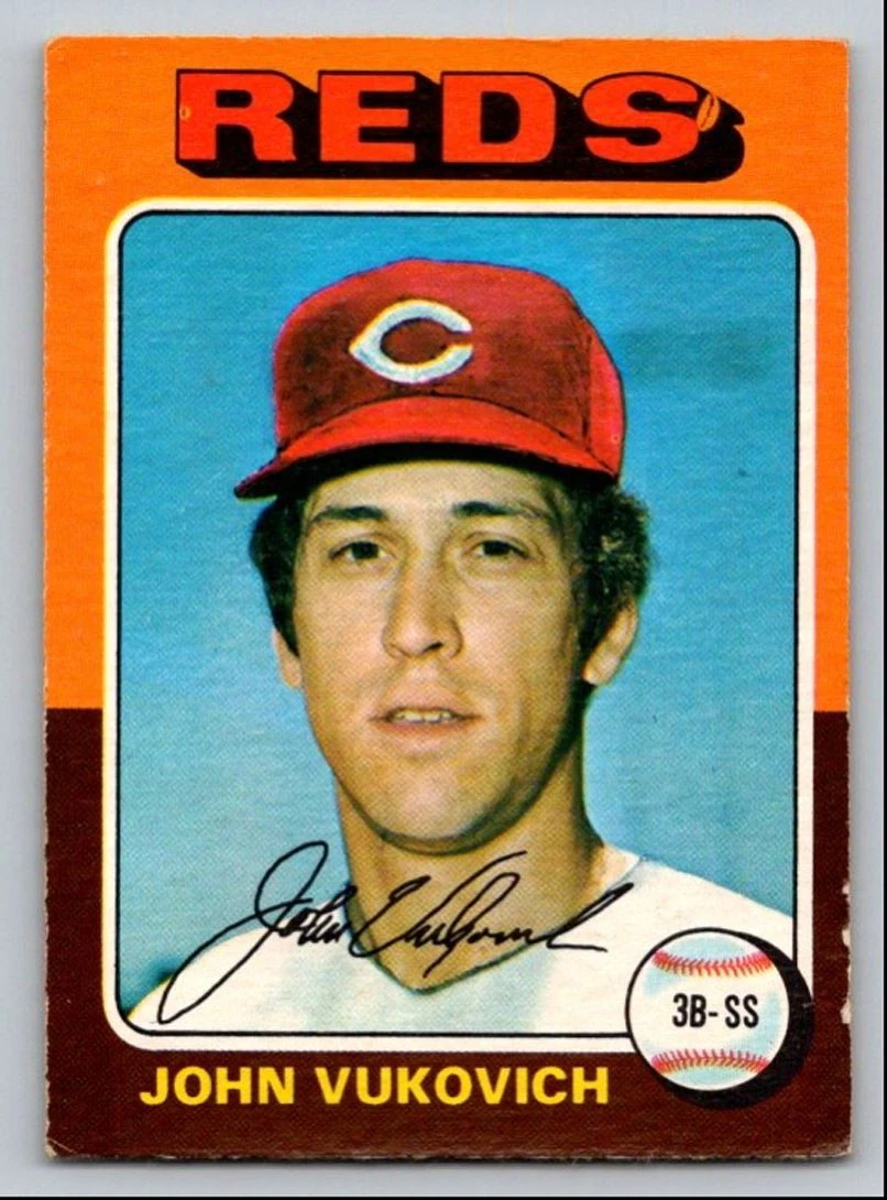1975 O-PEE-CHEE BASEBALL JOHN VUKOVICH CINCINNATI REDS #602 BASE CARD