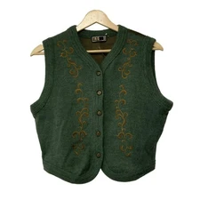 Auth DAKS - Dark Green Brown Multi Women's Vest