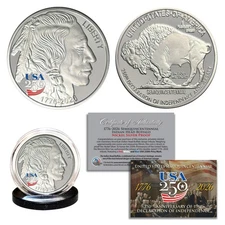 America 250th Anniversary Indian Head Buffalo Nickel Silver Proof Privy Coin