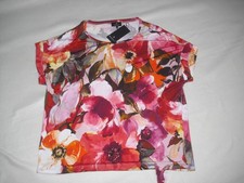 Shirt v. monari, Gr. 42, Kurzarm, in Rottönen floral gemustert, neu mit Etikett