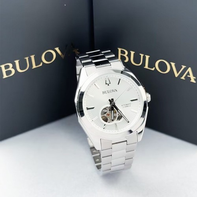 #ad Bulova Surveyor Silver Tone Dial Automatic Men#x27;s Watch 42 mm 96A274 $215.00