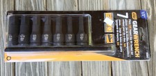 Gearwrench 7pc 12dr Sae Impact Hex Bit Socket Set W Rail 38 To 34 84941