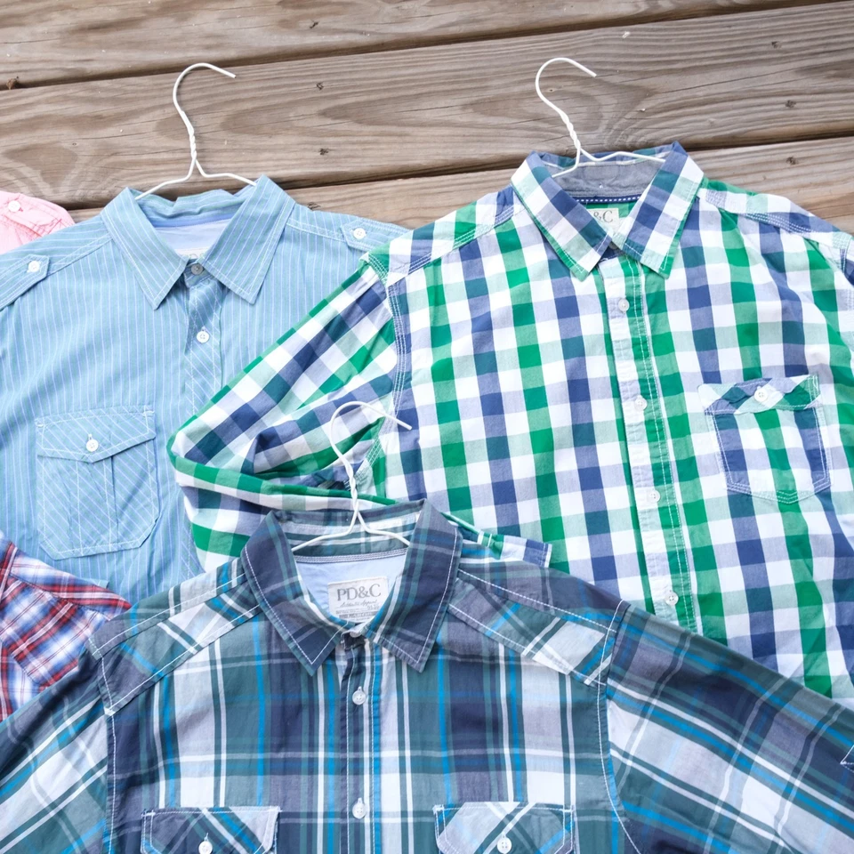 PD&C Paper Denim & Cloth LOT OF 5 Men's Long Sleeve Button Shirts Size L Large - Image 3 of 4