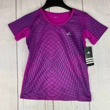 Adidas Logo Medium Athletic T-Shirt Purple New Youth Girls